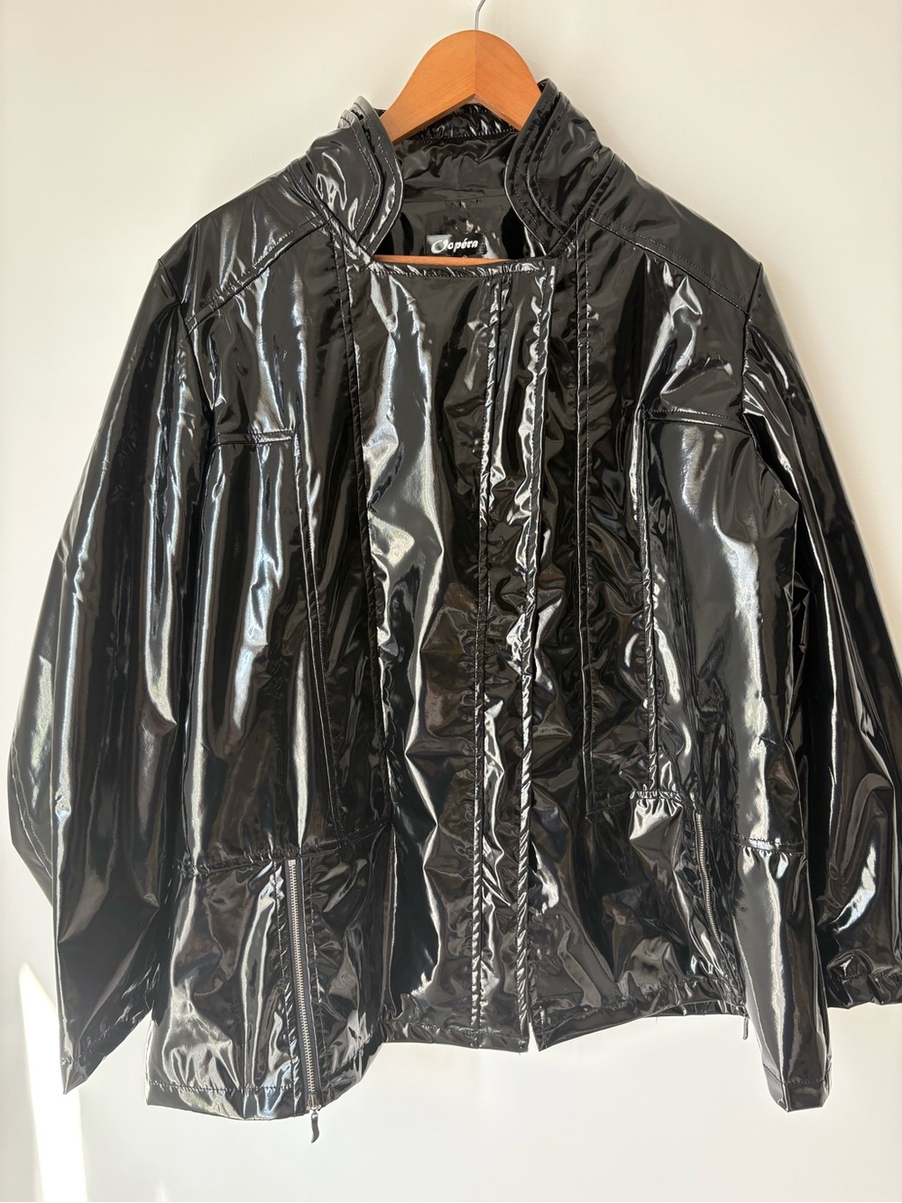 Glossy Patent Black Rain Coat